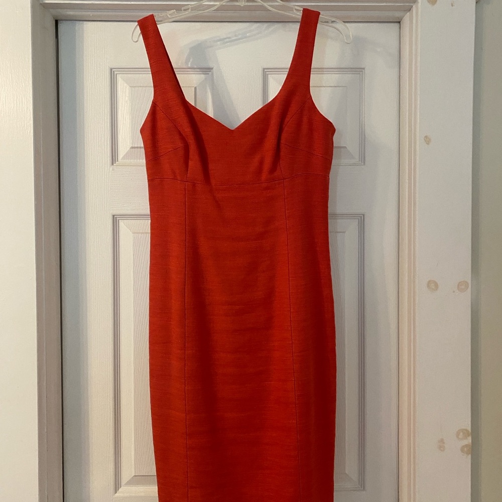 DKNY linen mix coral dress, size 8.